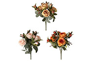 Kytice z růží - umělá, 7 květů, mix barev, cena za 1 ks.