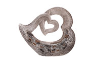 Obal na sukulenty z magneziové keramiky, ve tvaru srdce.