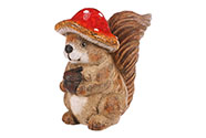 Veverka s houbovým kloboučkem - keramická figurka, velikost "M".