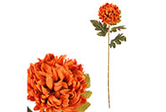 Chryzantéma - umělá řezaná květina, 1 květ, barva oranžová.