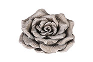 Květ růže v klasickém tvaru - střední velikost, polyresin, barva šedá.