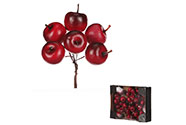 Jablka na drátku, barva tmavě červená, cena za krabičku (36 ks).