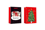 Taška dárková papírová vysoká, mix 2 druhů, cena za 1 kus, vánoční motiv
