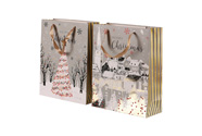 Taška dárková papírová - Vánoce, mix 2 druhů, malá, cena za 1 ks.