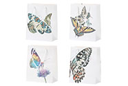 Taška dárková papírová, mix 4 druhů, cena za 1 kus, motiv motýlů