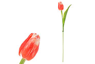 Tulipán plastový, barva tmavě lososová. Ve svazku 12 ks.