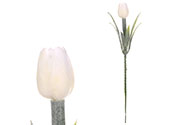 Mini tulipán v krémové barvě  - zápich. Cena za 1ks. Ve svazku 6ks.