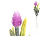 Mini tulipán v lila barvě  - zápich. Cena za 1ks. Ve svazku 6ks.