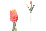 Mini tulipán v oranžové barvě  - zápich. Cena za 1ks. Ve svazku 6ks.