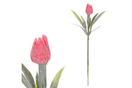 Mini tulipán v červené barvě  - zápich. Cena za 1ks. Ve svazku 6ks.