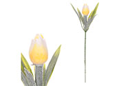Mini tulipán ve žluté barvě  - zápich. Cena za 1ks. Ve svazku 6ks.