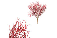 Trs vlnité trávy - umělá přízdoba, barva červená.