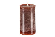 Svíčka sloupcovitá nižší - parafínový vosk, bez vůně, barva karamelová.