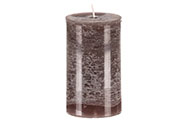 Svíčka sloupcovitá nižší - parafínový vosk, bez vůně, barva tmavě šedá.
