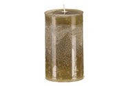 Svíčka sloupcovitá nižší - parafínový vosk, bez vůně, barva zelená.