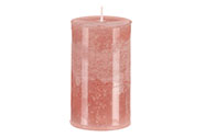 Svíčka sloupcovitá nižší - parafínový vosk, bez vůně, barva růžová.