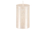 Svíčka sloupcovitá nižší - parafínový vosk, bez vůně, barva metalická bílá.