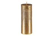 Svíčka sloupcovitá vyšší - parafínový vosk, bez vůně, barva metalická zlatá.