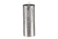 Svíčka sloupcovitá vyšší - parafínový vosk, bez vůně, barva metalická stříbrná.