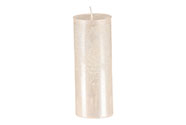Svíčka sloupcovitá vyšší - parafínový vosk, bez vůně, barva metalická bílá.