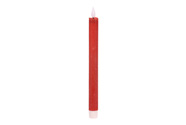 Svíčka kónická - parafín, LED osvětlení, červená, cena za krabičku (2 ks).