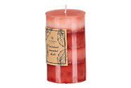 Svíčka aromatická - vánoční punč, parafín, červené odstíny.