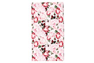 Běhoun s motivem růží, barva bílá, 40x150 cm,100 % polyester.