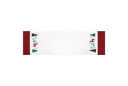 Běhoun bílý - vánoční, červené okraje, 100% polyester, 40 x 150 cm.