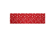 Běhoun červený - vánoční vzor, 100% polyester, 40 x 150 cm.