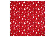 Ubrus červený - vánoční vzor, 100% polyester, 80 x 80 cm.