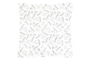 Polštář sametový s výplní - stříbrný vánoční vzor, 100% polyester, 45 x 45 cm.