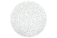 Ubrus kulatý - stříbrný vánoční vzor, 100% polyester, pr. 140 cm.