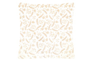 Polštář sametový s výplní - zlatý vánoční vzor, 100% polyester, 45 x 45 cm.
