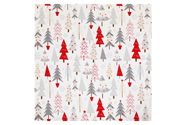 Ubrus - barevné vánoční stromky, 100% polyester, 80 x 80 cm.