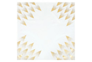 Ubrus bílý - zlaté stromky v rozích, 100% polyester, 80 x 80 cm.