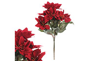 Puget vánočních růží, poinsécek červených (7hlav). Květina umělá.