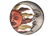 Slunce a měsíc, kovová nástěnná dekorace