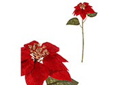 Poinsécie - umělá řezaná květina, 1 květ, barva červená.