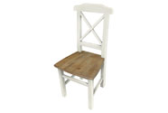 Židle z jedlového dřeva, barva bílá antik a přírodní