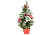 Stromeček ozdobený, umělá vánoční dekorace, barva červeno-bílá
