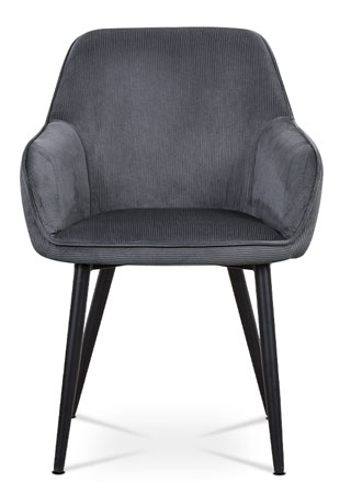 Jídelní a konferenční židle, potah šedá manšestrová látka, kovové nohy - černý l - AC-9980 GREY2