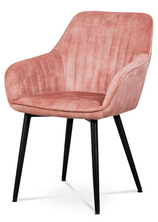 Jídelní a konferenční židle, potah růžová látka v dekoru žíhaného sametu kovové - AC-9981 PINK4