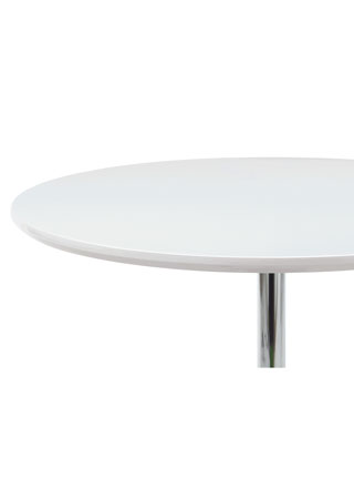 Jídelní stůl pr. 90 cm, vys. lesk bílý / chrom - AT-1901 WT