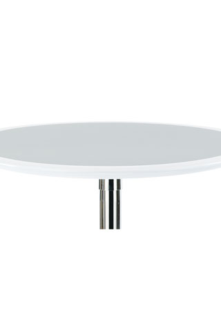 Barový stůl bílo-stříbrný plast, pr. 60 cm - AUB-6050 WT