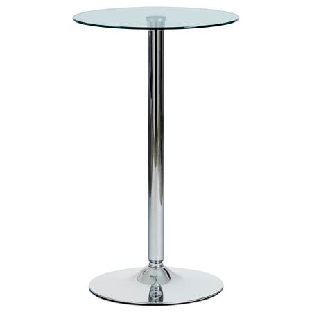 Barový stůl čiré sklo / chrom, pr. 60 cm - AUB-6070 CLR