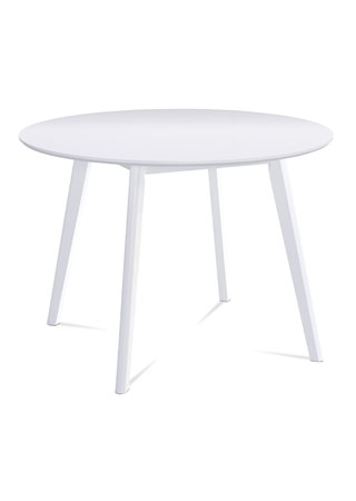 Kulatý jídelní stůl pr. 106 cm, bílá matná MDF deska, tloušťka 18mm - AUT-007 WT