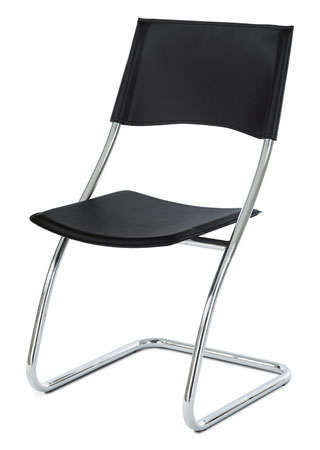 Židle chrom / černá koženka