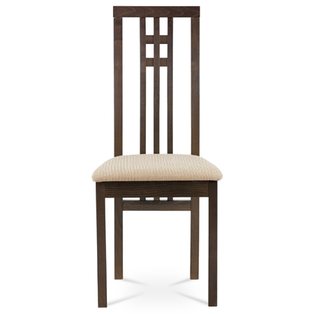 Jídelní židle, masiv buk, barva ořech, látkový krémový potah - BC-2482 WAL