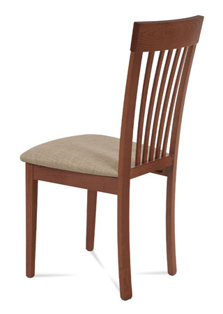 Jídelní židle, masiv buk, barva třešeň, látkový béžový potah - BC-3950 TR3