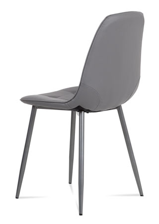 Jídelní židle, šedá ekokůže, kov antracit - CT-393 GREY